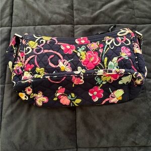 Vera Bradley Black Floral Quilted Shoulder Bag